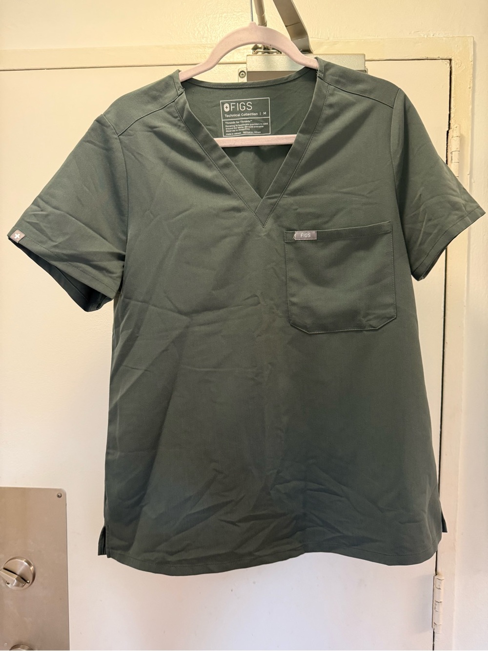 FIGS Catarina Scrub Top in the color Moss